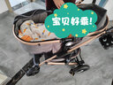逗逗熊婴儿推车高景观童车宝宝可坐可平躺双向避震折叠BB轻便手推车  旗舰版卡其+坐躺+单手收+遮阳蚊帘+后轮高配+餐盘 实拍图