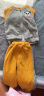 赢一贝婴儿春秋装套装幼儿0-3岁女童外穿外套长裤男宝宝衣服开衫两件套 黄色加绒 90cm 实拍图