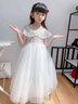小咔衣浓小女孩公主裙女童花童婚礼蓬蓬纱儿童晚礼服主持人钢琴演出服大童 白色长款 160 实拍图