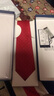 海派浩宇领带男士免打结拉链商务正装高级感结婚婚礼新郎伴郎礼盒装礼物 M2红色花纹 实拍图