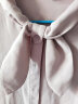欧莎（OSA） 新款女气质OL职业粉色雪纺衬衫七分袖上衣衬衣薄款 藕粉色 S 实拍图