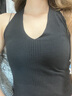 森罗慕彤法式小吊带设计感小众外穿短款欧美内搭夏季V领挂脖上衣女辣妹背心美背 黑色 实拍图