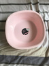 茶花脸盆洗脸盆塑料小盆子方盆儿童脸盆婴儿面盆宝宝洗手盆学生宿舍脸盆洗衣盆 浅粉色 大号方盆 实拍图