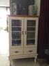 松园洛曼森 实木餐边柜 酒柜茶水柜客厅碗柜厨房柜餐柜边柜小酒柜玻璃柜欧式 象+蜜顶63*37*100cm 实拍图
