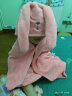 洁丽雅儿童浴巾带帽斗篷新生婴儿洗澡比棉纱布柔软吸水宝宝浴袍 (70*140cm)粉色小兔 实拍图