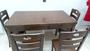 南之安 (顺丰速发)餐桌全实木餐桌椅组合6人长方小户型简约橡胶木长方桌 胡桃色 1.45m *0.9 一桌4椅2凳全实木 实拍图