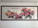 暮春舍（MUCHUNSHE）手绘国画牡丹画新中式字画客厅装饰画中堂挂画花开富贵花鸟牡丹图 《花开富贵福满堂》J 86*218CM【实木镜框】店长推荐 实拍图