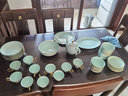 子睿餐具景德镇碗碟自由组合搭配 盘子家用碗单个菜盘子青瓷欧式金边 8.5英寸大汤碗【金青瓷】 实拍图