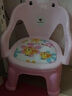 麦豆儿童叫叫椅宝宝吃饭座椅餐椅塑料靠背椅餐桌椅 卡通小椅子板凳 蓝色【餐盘+加厚坐垫】 实拍图