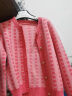 La Chapelle拉夏贝尔2023针织衫女春秋毛衣外套长袖粉色开衫上衣 粉色 均码  晒单实拍图