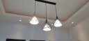 简格 餐厅吊灯北欧创意餐厅灯简约钻石LED饭厅吊灯 3头圆盘 咖啡色款 LED白光 实拍图