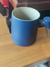 恩尔美（nRMEi）乌金釉陶瓷马克杯家用办公室带盖泡茶杯水杯带手柄茶水分离杯 蝶蓝400ML 实拍图