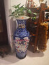 垚罄 陶瓷粉彩落地大花瓶客厅工艺品摆件花艺 1米大花瓶酒店企业 童子闹春图 蓝款  90cm单根 配底座 实拍图