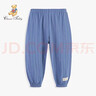 Classic Teddy童装儿童裤子男女童防蚊裤宝宝长裤中小童运动休闲长裤 印标竖条蓝灰 100 实拍图