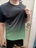 纽凯森 NEWKKASEN健身衣男冰丝速干运动服套装夏季短袖t恤跑步休闲篮球训练短裤女 黑绿 XL 实拍图