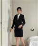 桑影（SANRDYON）职业装女装套装长袖工作服西服外套女士工装面试正装小西装女 黑色西装单件 L（建议101-110斤） 实拍图