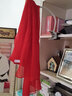 达芬奇密码真丝丝巾女春秋纯色薄款红色披肩100%桑蚕丝防晒纱巾生日礼物 大红 实拍图