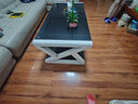 哆咔茶几小户型家用简约现代茶几客厅轻奢高级感钢化玻璃电视柜组合 白架子黑玻璃 120*60*45 茶几 实拍图