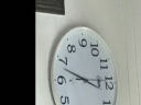 康巴丝（Compas）16英寸电波钟钟表石英钟客厅挂钟新扫描第三代智能电波钟办公室考场自动对时 6901白色电波钟（直径38厘米） 实拍图