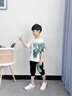 宇龙童话男童夏季套装儿童中大童洋气帅气男孩两件套韩版七分裤潮衣 白色短袖套装 130 码建议身高1.2米左右 实拍图
