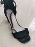 ZHR凉鞋女高跟蝴蝶结珍珠装饰一字带甜美清新露趾仙女风百搭粗跟 F160 黑色 34 实拍图