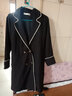 莎妮朵罗加大码女装胖妹妹春秋款胖人遮肚子宽松中长款韩版风衣外套16331 黑色 3XL建议170-190斤穿着 实拍图