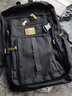 创衿新款复古男士双肩包潮流帆布男背包大容量户外背包休闲旅行背包 黑色 加固版+防雨罩 实拍图