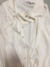 lagogo拉谷谷白色雪纺衬衫女春季新款上衣气质翻领系带泡泡袖通勤 本白色（V1） 155/S/36 实拍图