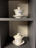 九楼阁 景德镇青花釉下彩手绘高白陶瓷盖碗功夫茶具茶杯三才碗180ml 清雅 不带礼盒 实拍图