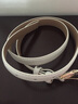 紫心竹皮带女士真皮细款简约百搭腰带女装饰裤子双面牛皮针扣裤腰带时尚OL通勤 白色 实拍图