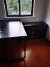 隆祥福老板桌办公桌组合大班台桌椅组合主管经理桌子简约办公家具 黑架+黑色 1.4米*0.7单桌+侧柜 实拍图