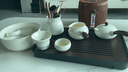 白瓷功夫茶具套装家用侧把德化高白玉瓷泡茶壶盖碗茶杯茶洗整套陶瓷描金 10头汉白玉(侧/木)+6罗汉+茶道+洗+长胡琴黑 实拍图