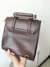 乐卡利小众美式复古搭扣双肩牛津包英伦通勤学生三种背法书包女 咖色搭扣双肩包 实拍图