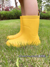 CREATURE HABITS儿童雨鞋防水防滑中筒男童小孩幼儿轻便舒适中筒雨鞋女童雨靴 黄色 30 ，29-30，(内长18.6cm) 实拍图