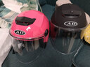 AD电动车头盔新国标认证男女士四季通用电瓶车安全帽女款冬季保暖轻便骑行半盔冬天冬盔助力车防护帽 新国标单镜【粉色】透明 均码 实拍图