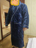 曲果（QUGUO）情侣睡衣冬季三层珊瑚绒夹棉女士加长款男士睡袍加厚保暖冬天浴袍 9848男款-藏蓝 L 实拍图