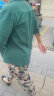 尚芙琦休闲裤女夏季新款女装中年装棉麻宽松减龄印花复古裤子 深绿+米底蓝绿叶库 3XL（145-160斤） 实拍图