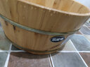 蒙爱奇泡脚木桶洗脚盆实木泡脚桶木桶香柏木家用木制脚盆足浴桶泡脚木质 26cm 圆边桶+盖+珠+艾草30包 实拍图