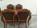 艾米河 欧式实木餐桌椅组合美式橡木雕花长餐桌大桌子吃饭桌子1.4/1.6米 1.4米餐桌+4把皮拉扣餐椅 实拍图