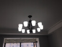 格蕴美式客厅吊灯简约现代餐厅灯具卧室北欧大气家用朝下铁艺吊灯 10头朝下(黑色描金) 实拍图