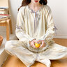 韩姿朵（Hanziduo）双层纱布棉纱情侣睡衣女春秋款纯棉麻长袖夏泡泡纱婴儿棉男家居服 3221女 M 实拍图