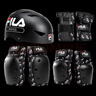 FILA斐乐轮滑护具套装护膝滑板头盔儿童滑冰自行车平衡车女防摔男成人 FILA经典黑+黑色护具套装 L码(建议120-170斤) 实拍图