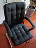 双木马 电脑椅简约办公椅子会议椅弓形职员学习麻将椅子宿舍靠背座椅 黑色-皮艺-加固加厚款 乳胶坐垫 实拍图