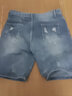 宇项夏季新款短裤男士薄款五分裤牛仔百搭青少年潮流复古大破洞中马裤 深蓝色 3XL(36) 实拍图