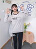 歌佰芬睡衣女秋冬季纯棉长袖睡衣女冬休闲家居服圆领可外穿全棉运动套装 64253中紫 M （80-100斤） 实拍图