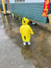 彩虹房子   国潮儿童雨衣卡通雨披上学户外防水雨披EVA小恐龙防滑加厚雨鞋 雨衣M(建议身高88-95cm) 实拍图