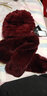 幕加格 獭兔毛帽子女冬天毛线帽皮草中老年人奶奶妈妈老太太帽子围巾t2586 酒红色 帽子+围巾 实拍图