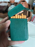 一皮（ONE LEATHER） 烟盒20支装粗支便携式保护套超薄创意牛皮软硬盒烟包高级个性礼 深绿 20支 实拍图