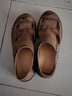 男鞋子凉鞋包头透气真皮鞋男士半拖鞋牛筋底沙滩男款夏季镂空软底外穿2022年新款开车父亲懒人一脚蹬夏天 卡其色 43 实拍图