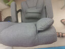 双木马 加厚可躺老板椅电脑椅家用办公椅子麻将椅会议椅靠背椅弓形座椅 布艺-烟灰 豪华可躺款（带搁脚+带腰枕） 实拍图